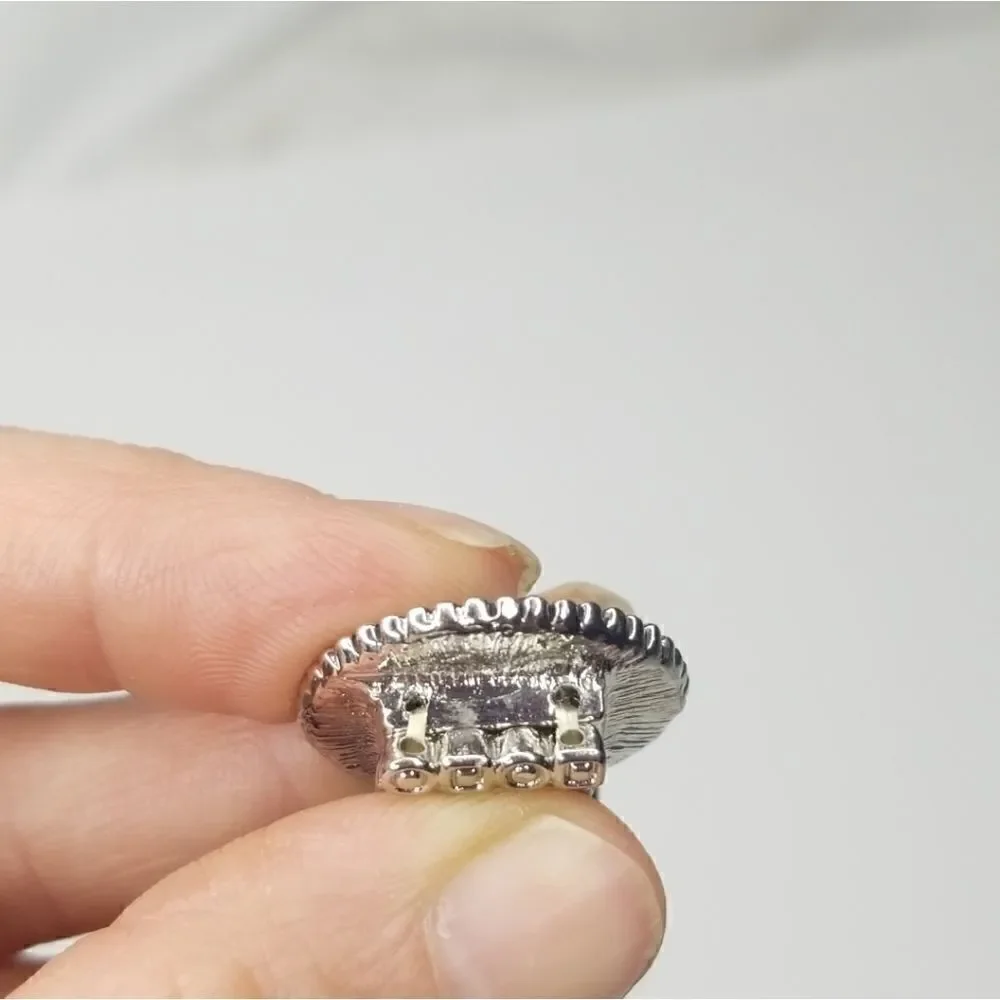 Vintage Silver peridot morganite stretch ring